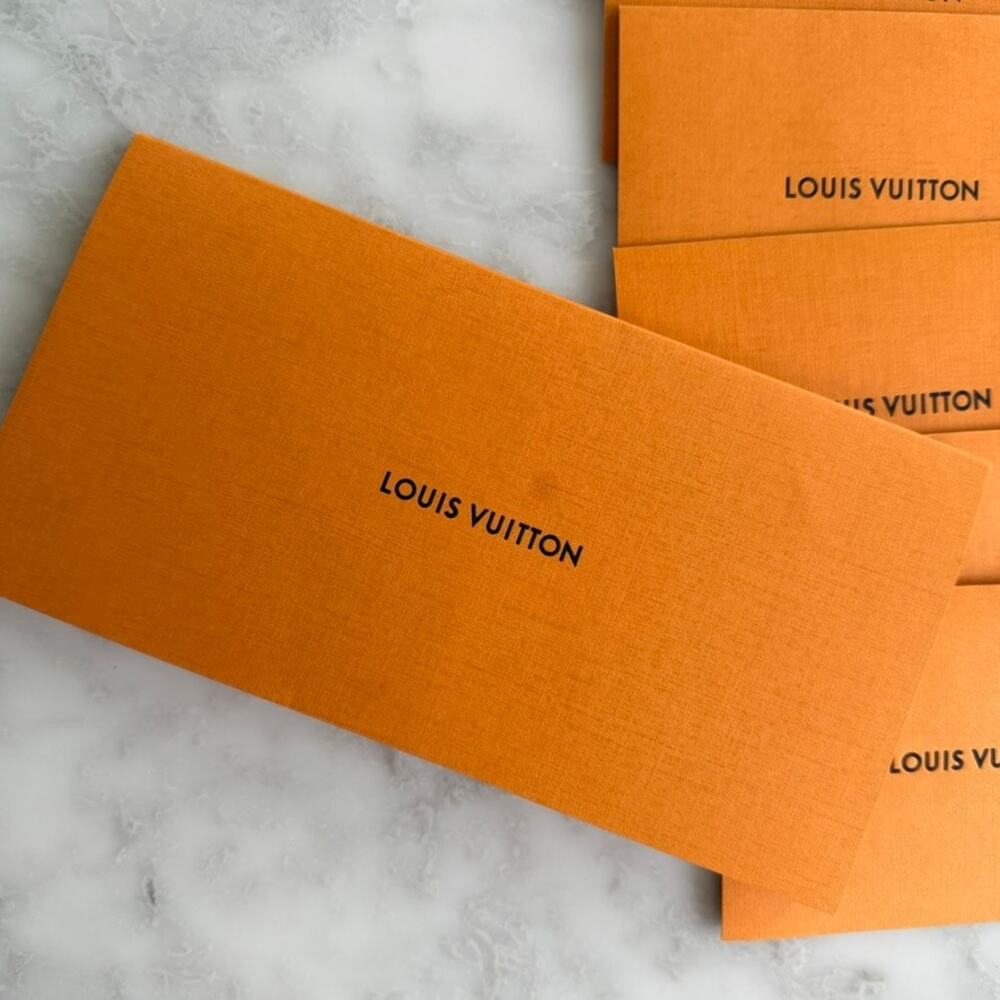 Louis Vuitton Card Envelope 13pc Set Authentic Orange Home Decor Display Resale - Picture 5 of 7